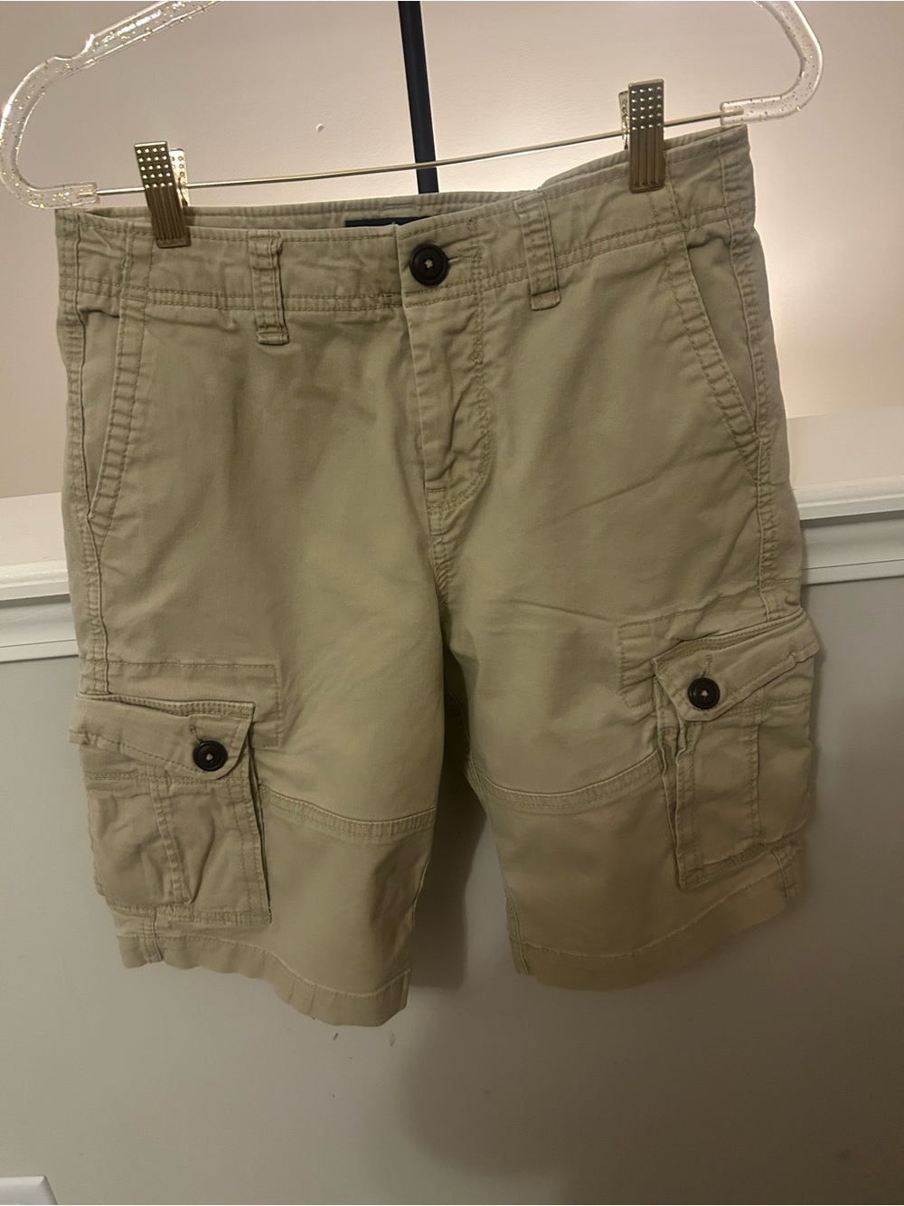 Aeropostale Men's Tan Cargo Shorts - Button Pocket Utility